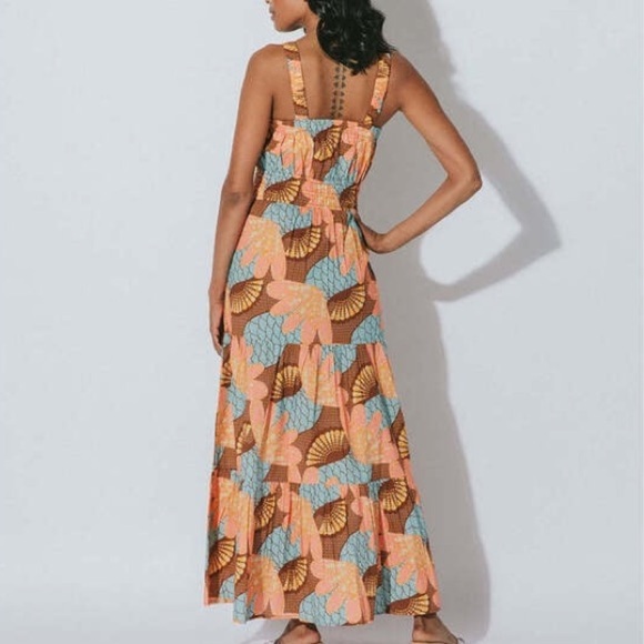 Cleobella Jolene Maxi Dress Riviera Print European Vacation Resortwear Sundress - Picture 5 of 12